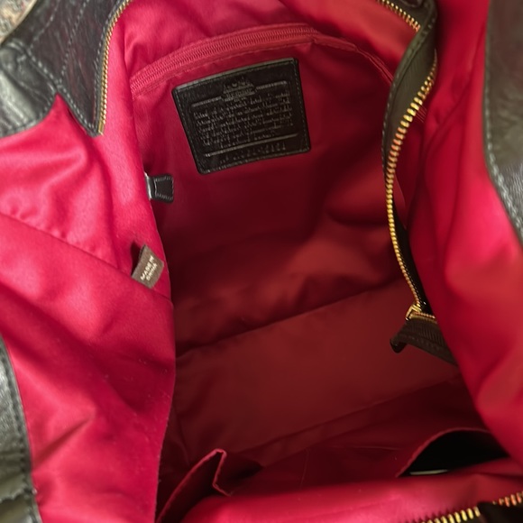 COACH black leather shoulder crossbody bag Large - Picture 8 of 16